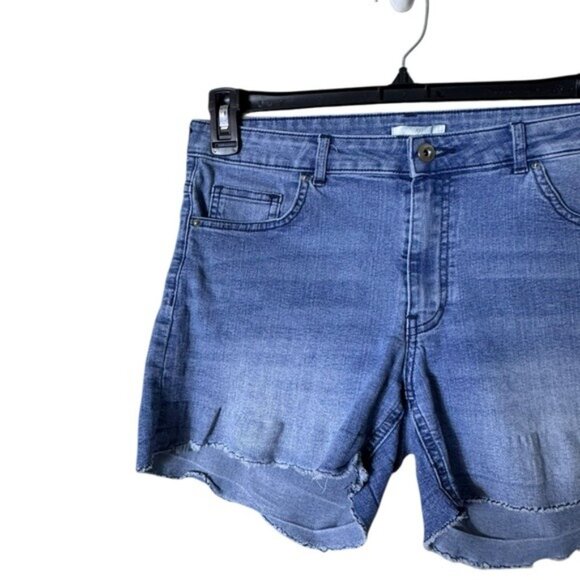 H & M Womens Cut Off Blue Jean Shorts Size 10 Y2K Mid Rise Festival - Picture 2 of 8